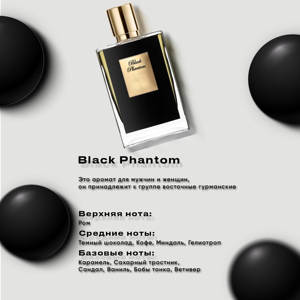 Духи для него и для неё по мотивам Kilian Black Phantom 50 мл от Черных Парфюм — фото 1