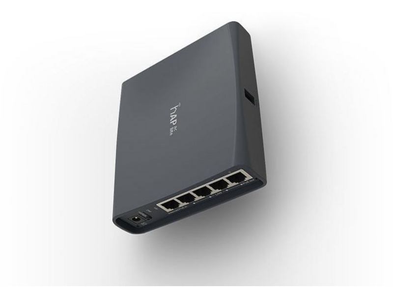 Точка доступа wi-fi MikroTik hAP ac lite with 650MHz CPU, 64MB RAM, 5xLAN, built-in 2.4Ghz 802.11b/g/n two chain wireless with integrated antennas, built-in 5Ghz 802.11ac single chain wireless with integrated antenna, U