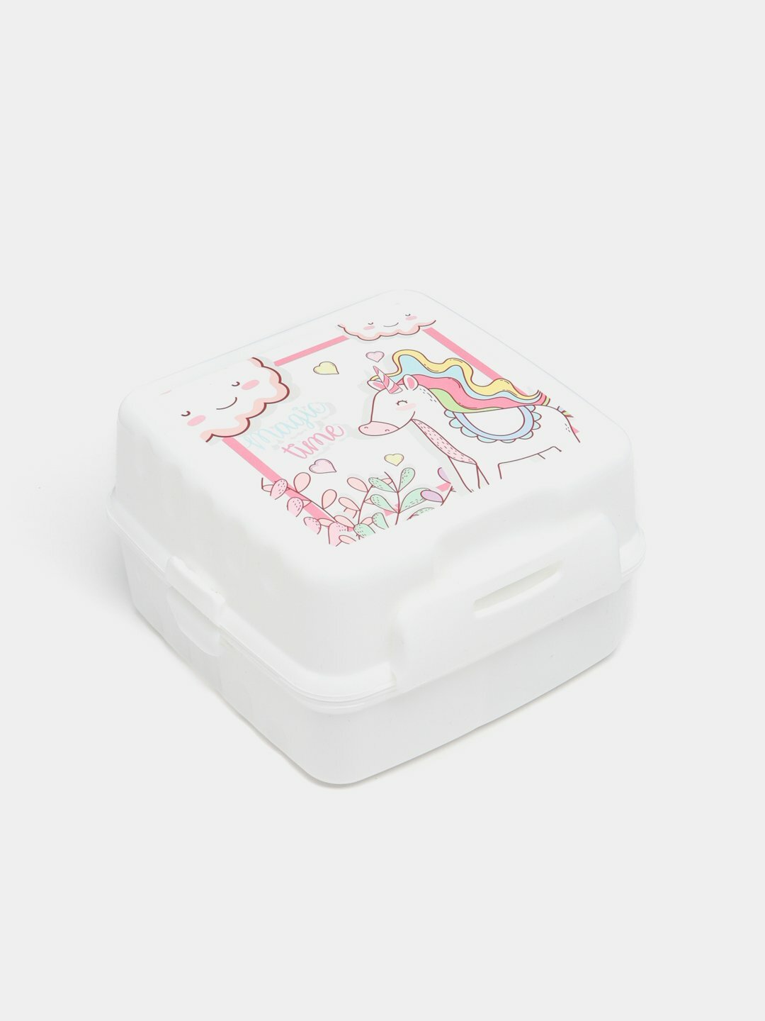 Контейнер для хранения пищи, ланч-бокс с отделениями и вилкой Слоновая кость