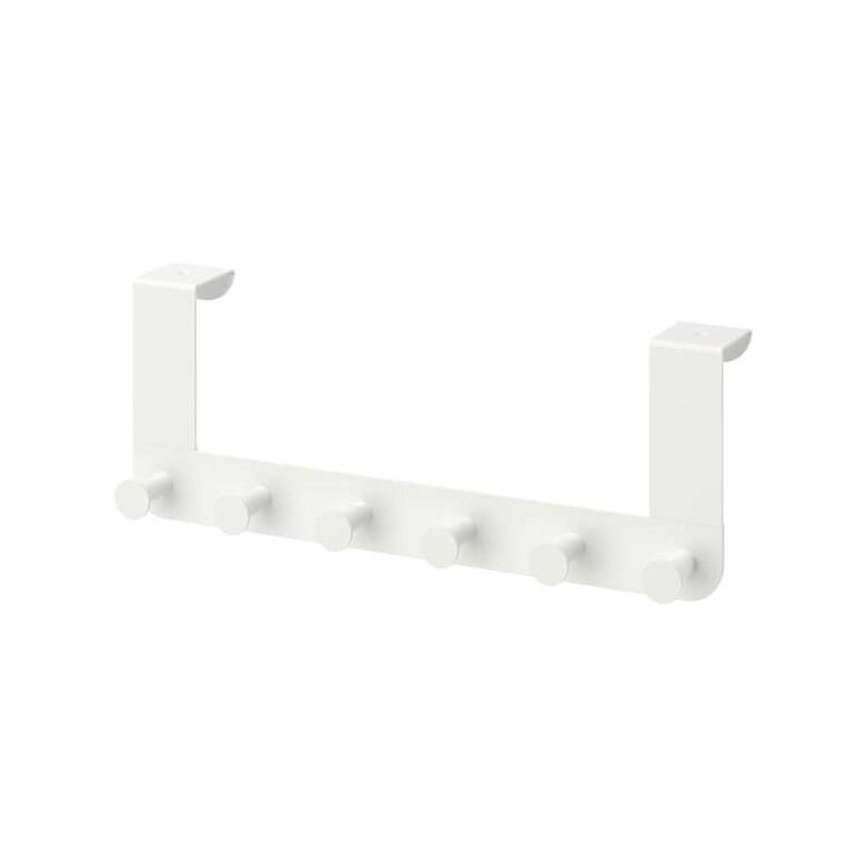 Вешалка дверная IKEA ENUDDEN, на 6 крючках, белая, металл, 35x13 см