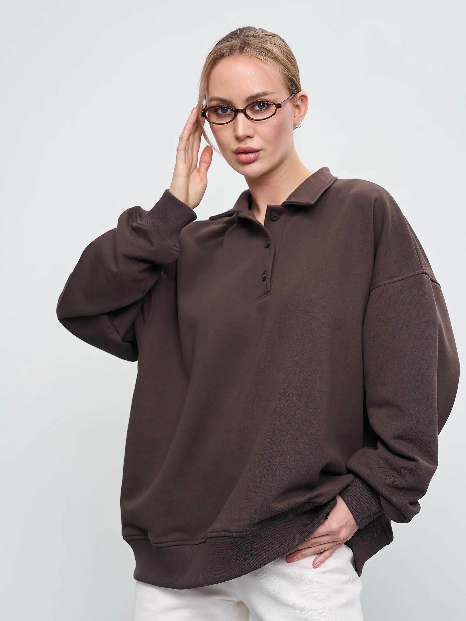 Свитшот Телодвижения, размер 2XL, , коричневый