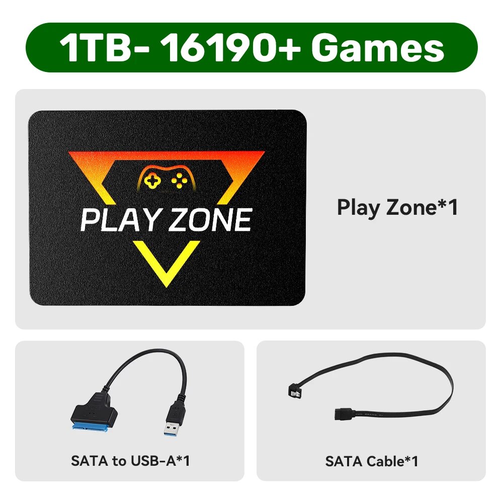 Игровая SSD-консоль Launchbox, Playnie & Retro, 1 ТБ, игровая консоль для PS5/PS4/PS3/XBOX/Switch/Wii/WiiU с 16191 играми для ПК/ноутбука, 1TB SSD-16191 Games