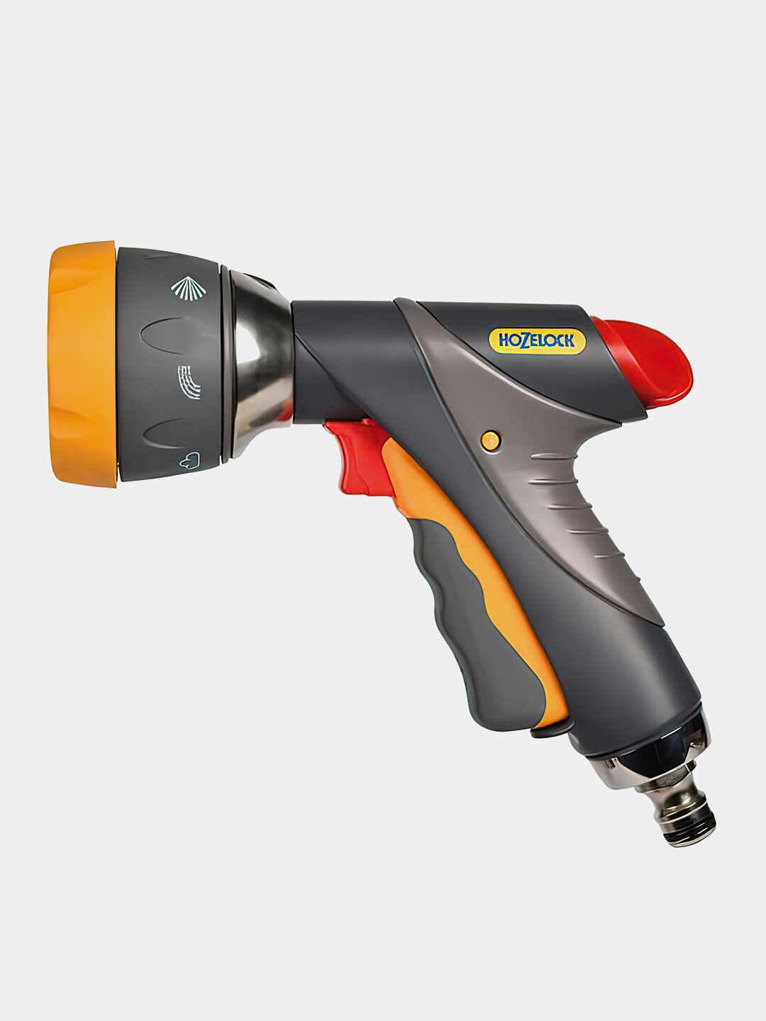 Пистолет HoZelock 7 режимов: металл, регулировка напора, комфортный полив и очистка участка — фото 1