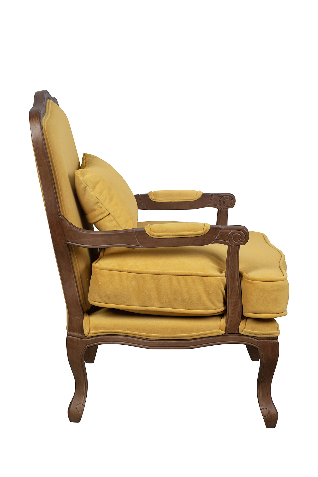 Кресло Mak-Interior "Nitro yellow nute", из массив дерева c подлокотниками — фото 1