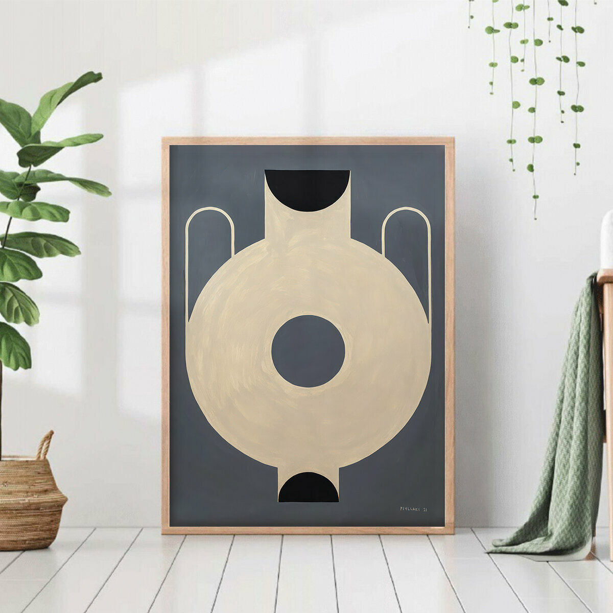 Постер "Ваза рисунок репродукция" 50x70 без рамки на стену для интерьера