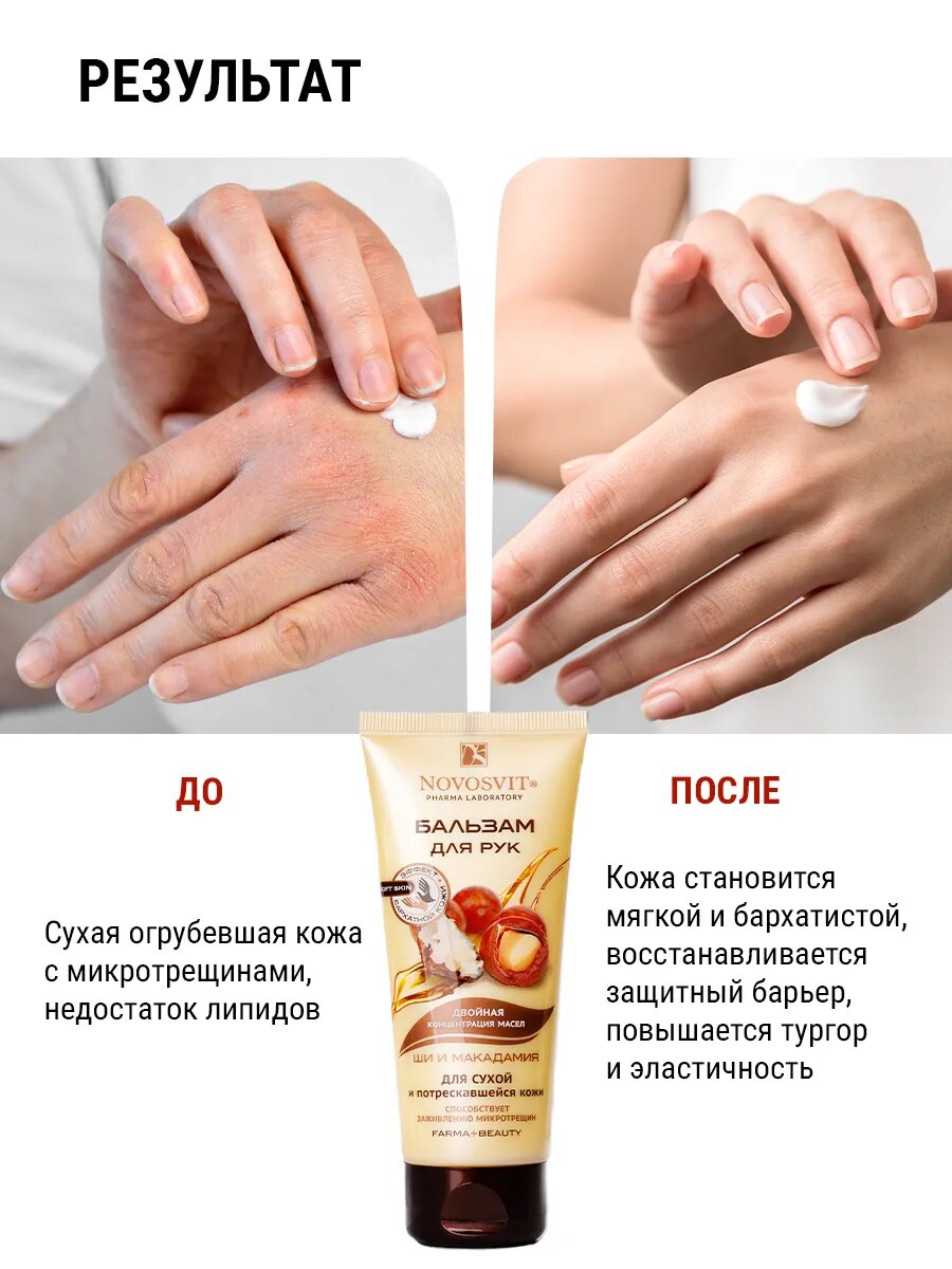 Novosvit Бальзам "Ши и Макадамия", для сухой кожи, 100мл, 3шт — фото 1