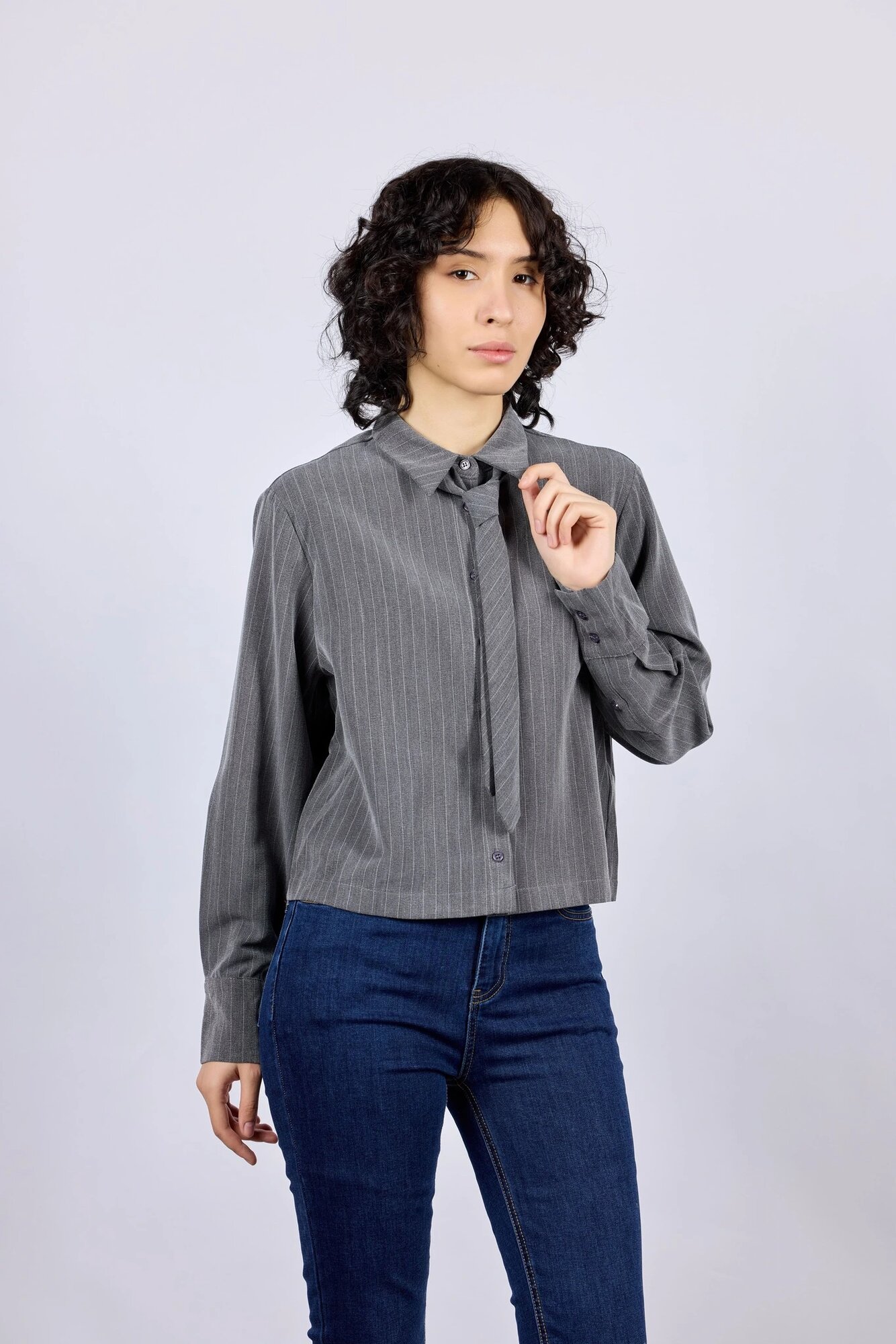 Рубашка Selfie, размер L, серый — фото 1