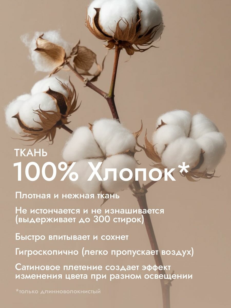 Постельное белье семейное, наволочки 50x70, страйп-сатин, хлопок Василиса, Frost Gray — фото 1