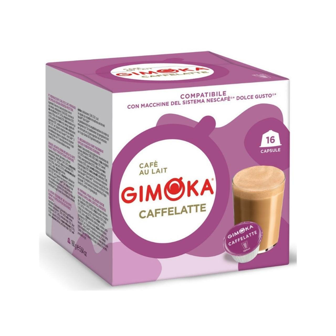 Кофе в капсулах Gimoka "Caffelatte", Nescafe Dolce Gusto, 16шт