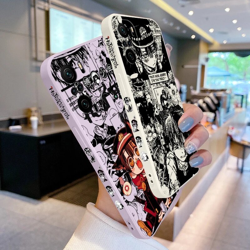 Унитазы Xiaomi Унитаз Hanako Kun для Xiaomi Redmi Note 13 12 12Pro 11 11S 11T 10S 10 Pro Plus 5G чехол для телефона с жидкой левой веревкой, ZA7602CHS, Redmi Note 12 4G