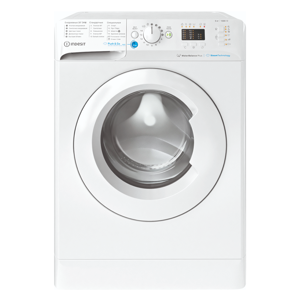 Стиральная машина Indesit BWSA 61051 WWV RU, 6 кг, цвет белый