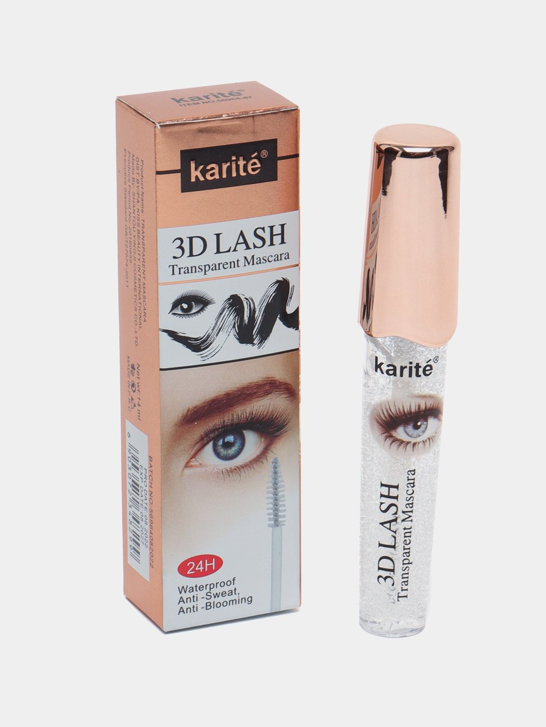 Гель-фиксатор Karite "3D Lash", для бровей и ресниц, прозрачный, 14 г