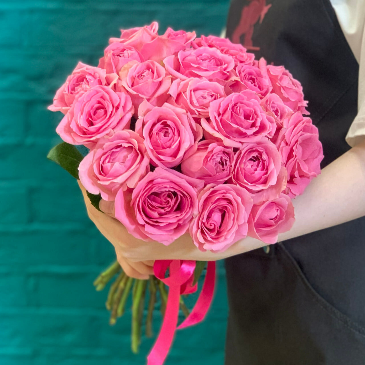 Букет из 21 розовой розы