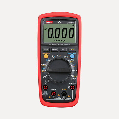 Изображение товара Цифровой мультиметр UNIT UT139C, 600В, CAT III, True RMS, красный TRMS