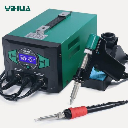 Изображение товара Паяльная станция демонтажный паяльник YIHUA 948D-III паяльник 110Вт+ , быстрым нагревом, светодиодным дисплеем.