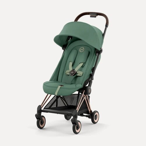 Изображение товара Прогулочная коляска Cybex Coya, цвет Leaf Green / Rose Gold (Зелёный / Золотистое шасси)