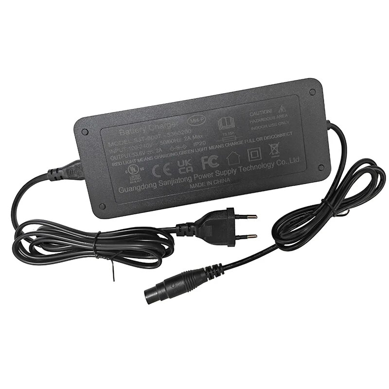 Электровелосипеды Xiaomi Адаптер быстрого зарядного устройства 53,6 В, 2 А для Xiaomi 4 Pro Plus/4 Pro Max, детали для электрического скутера, литий-ионный аккумулятор, аксессуары для зарядного устройства, Черный