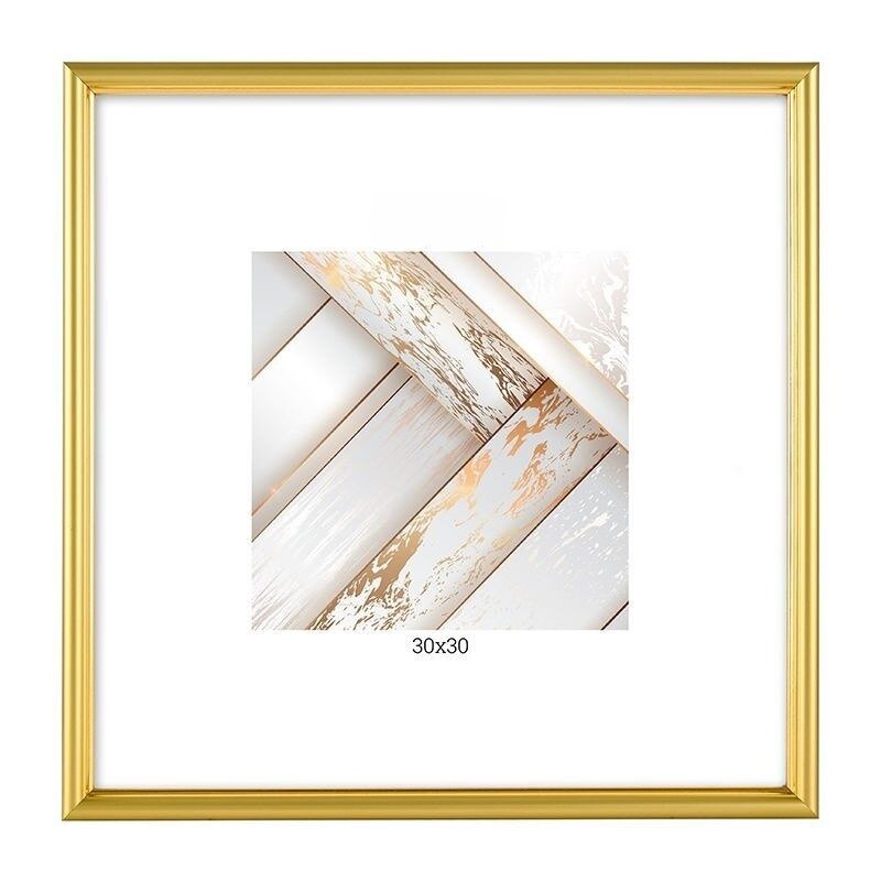 Пластиковая рамка для фотографии  постера  вышивки  мозаики 30х30 см  классика  золотистая GF 6567