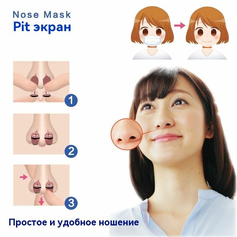 Фильтры Назальные Фильтры для "сухого" носа Nose Mask Pit NEO размер S (1 упаковка из 3 пар)