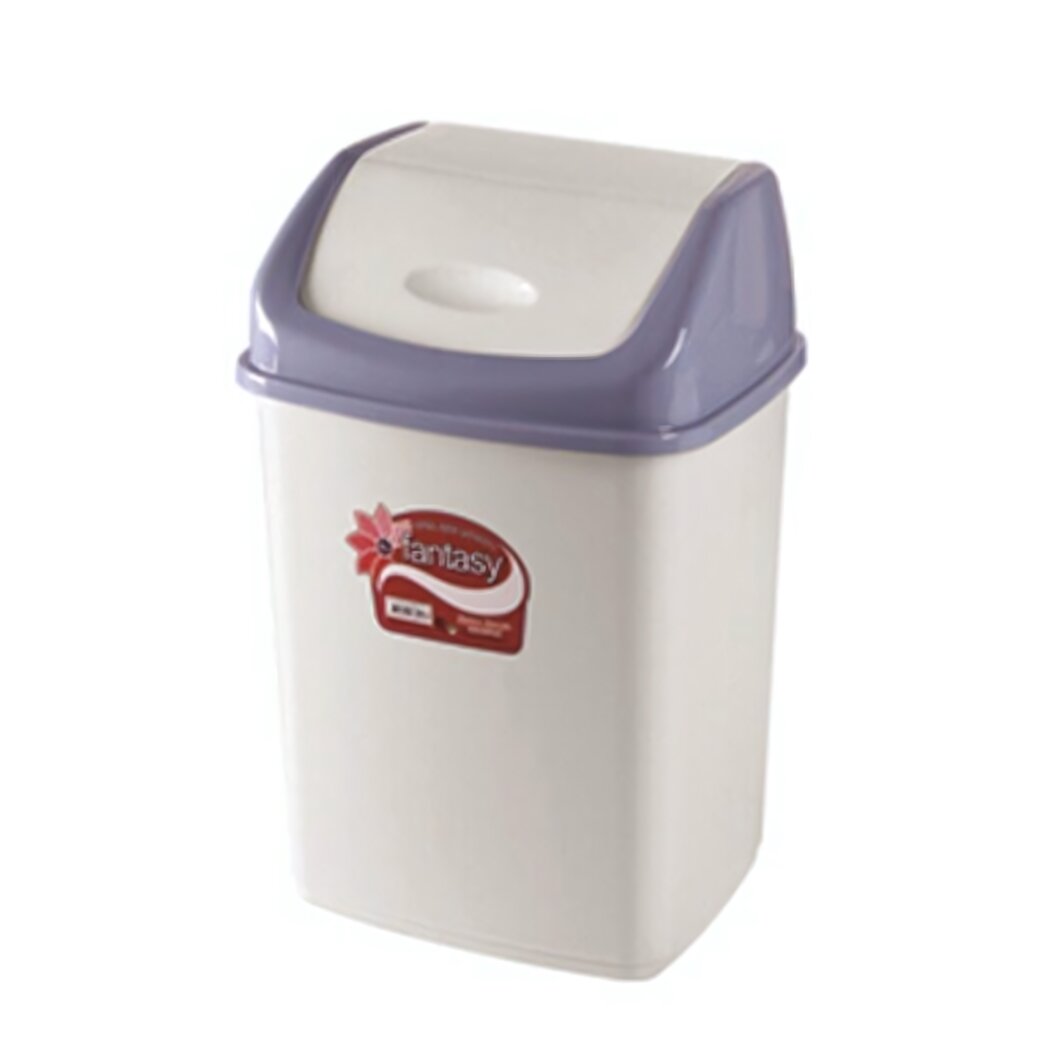 Контейнер для мусора 18л с плавающей крышкой светло-серый удобный и практичный