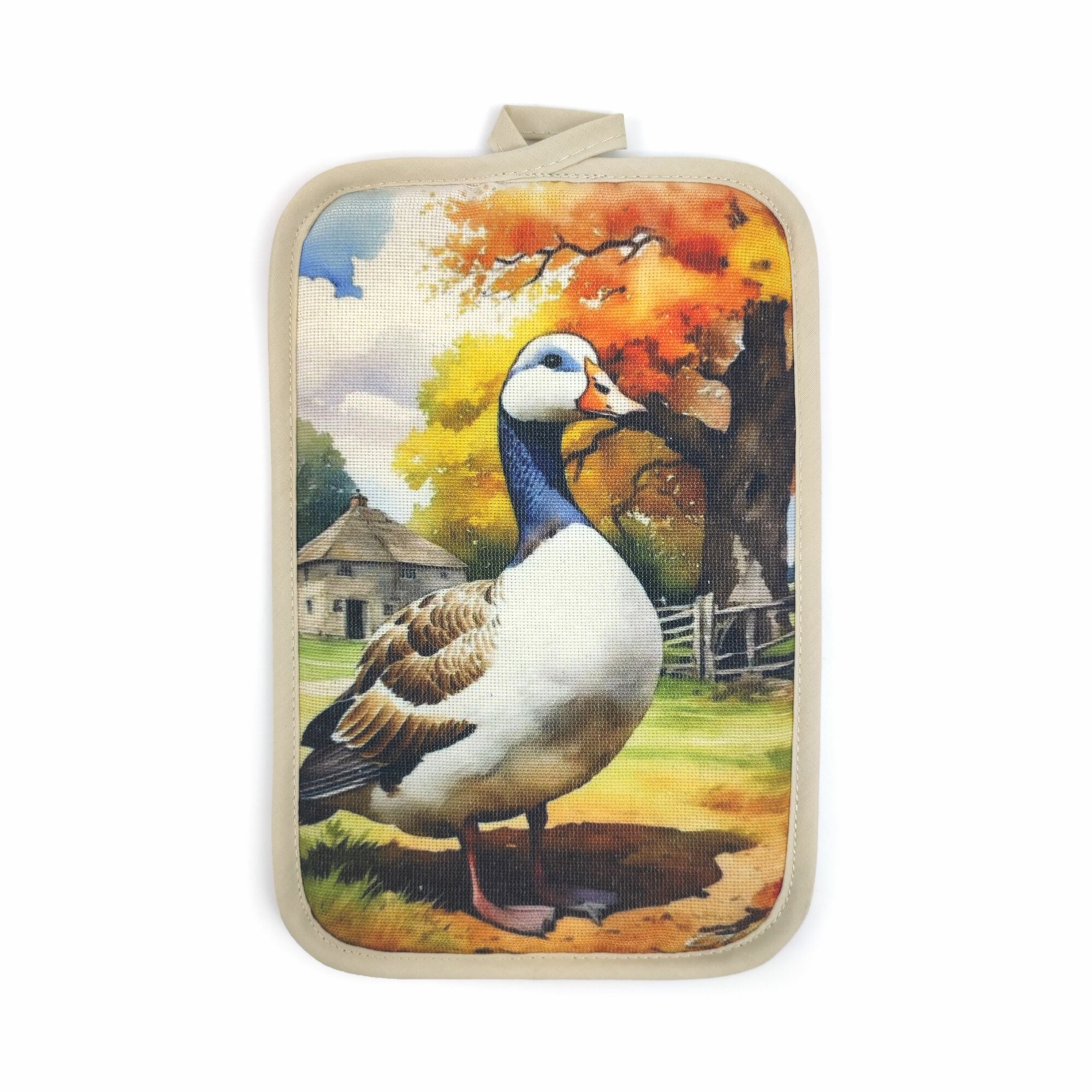 Прямоугольные кухонные прихватки для горячего из рогожки, набор 2 штуки, ГрандСтиль — фото 1