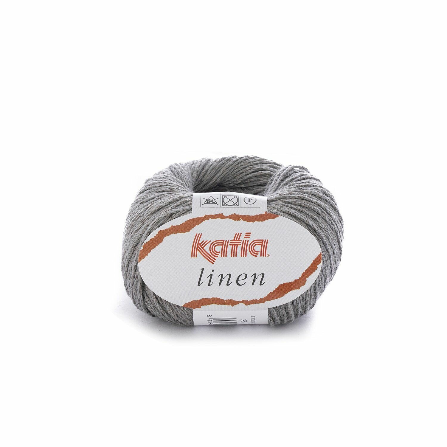 Пряжа для вязания Katia Linen (25 Light grey) 3 мотка по 50 г/112 м