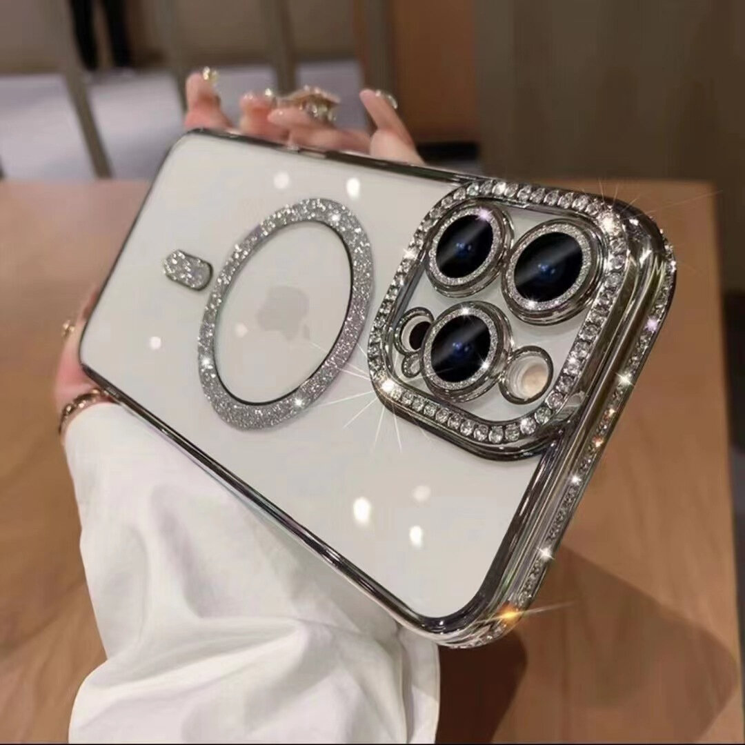 Чехол, c цветными блестящими камнями с Magsafe для iPhone 12 Pro Max — фото 1