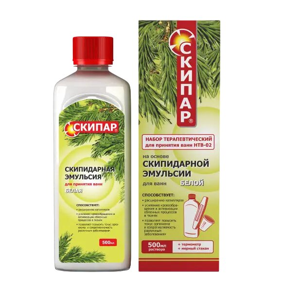 Скипар Эмульсия белая Набор терапевтический для ванн НТВ-02 500 мл 1 шт