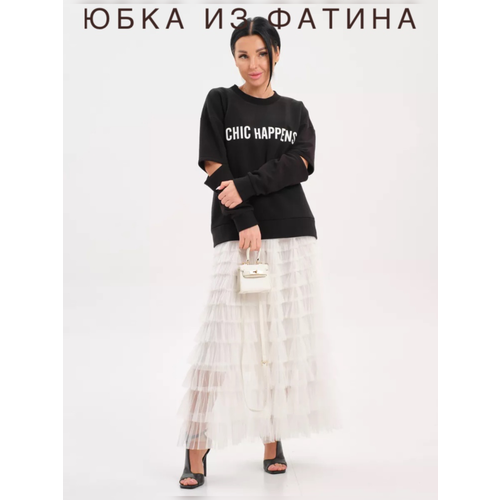 фото Юбка, размер оверсайз, белый нет бренда