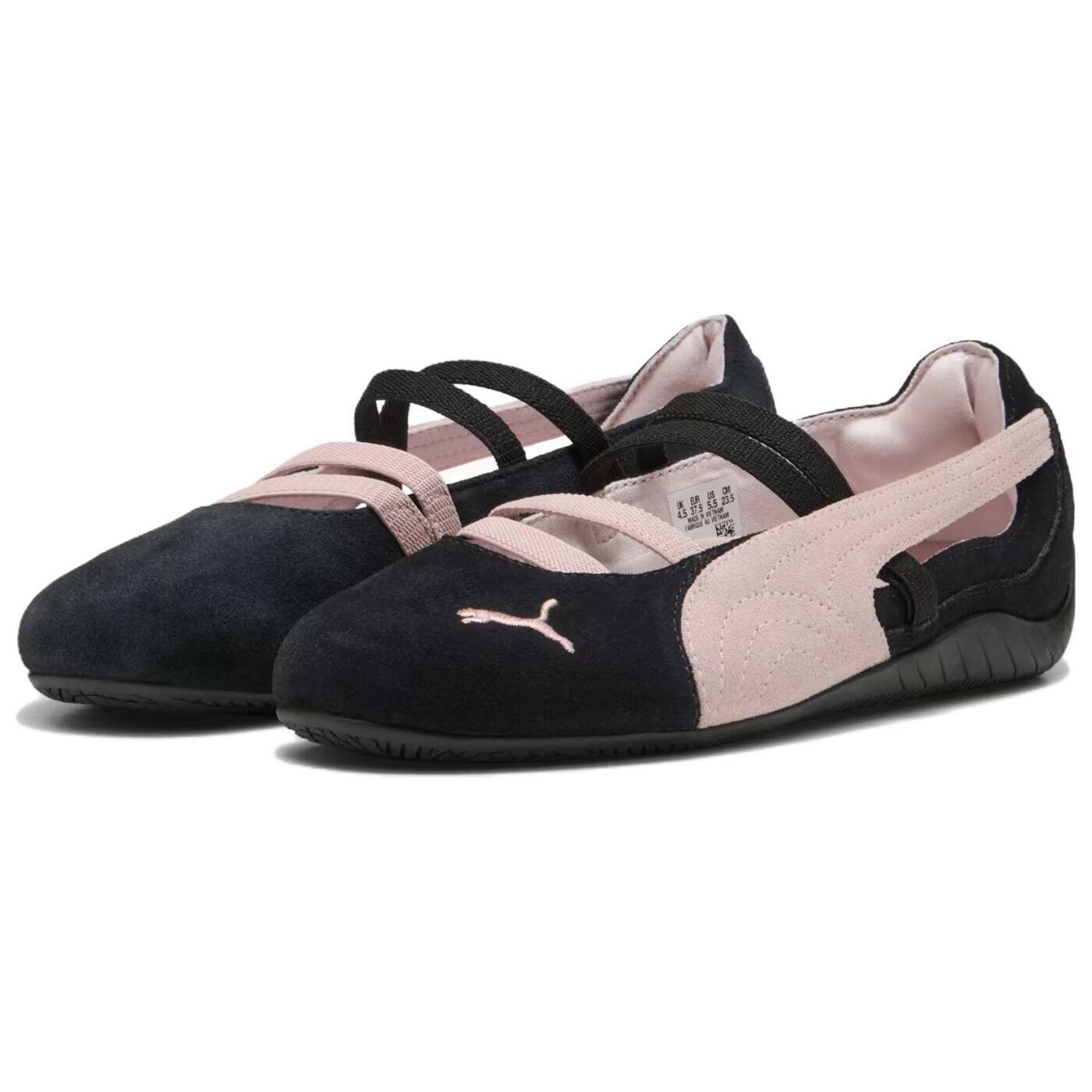 Балетки PUMA, размер 38,5 EU, черный, розовый — фото 1