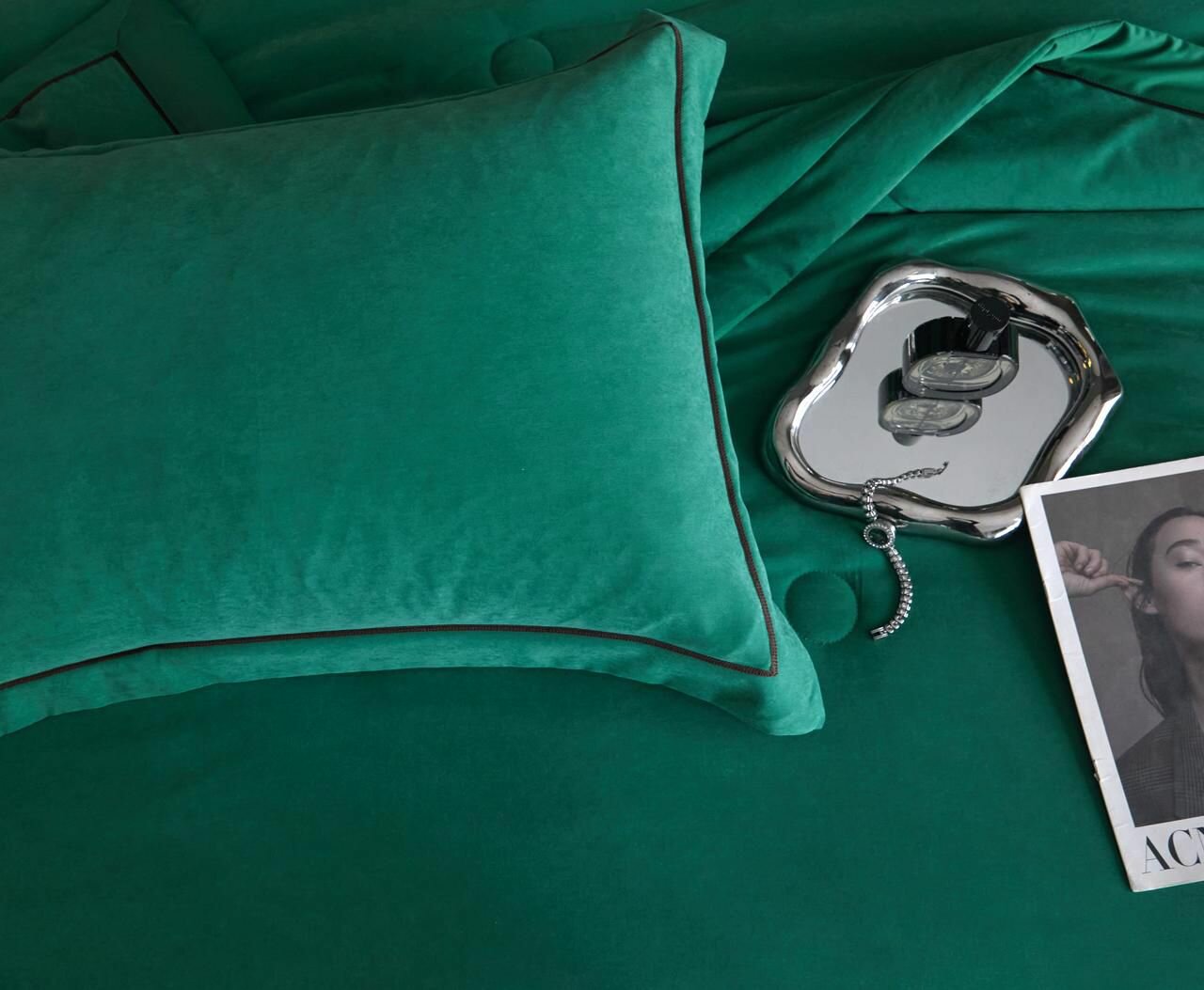 Постельное белье с одеялом евро, бархатный сатин, хлопок MEN-27A — фото 1