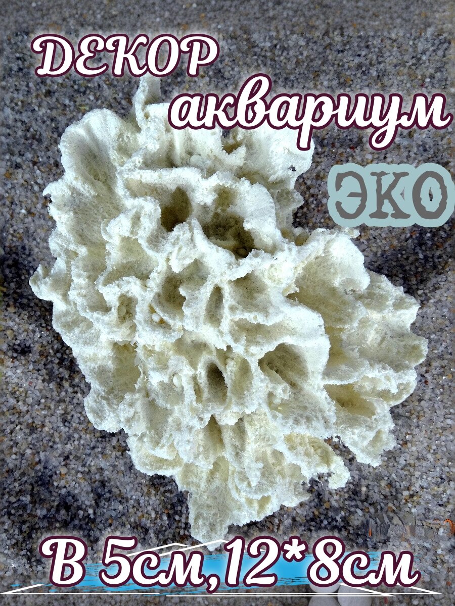 Искусственный коралл КОРАЛЛ СТИЛОФОРА ЭКО, для аквариума, 16,5х3,5 см