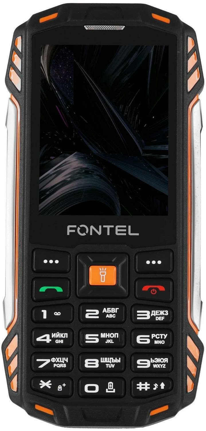 Мобильный телефон Fontel RP280 Черно-оранжевый 2 sim 2,8" Цветной TFT GSM 2500 mAh