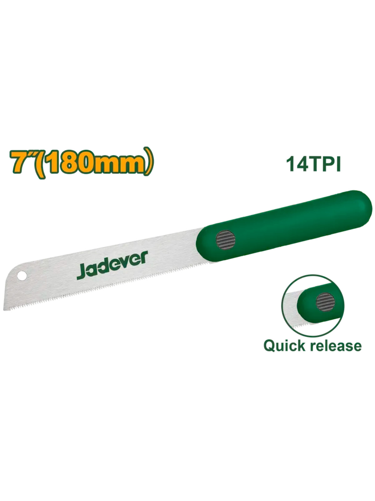 Пила складная JADEVER садовая 180 мм 14 TPI тяговая пила 65MN