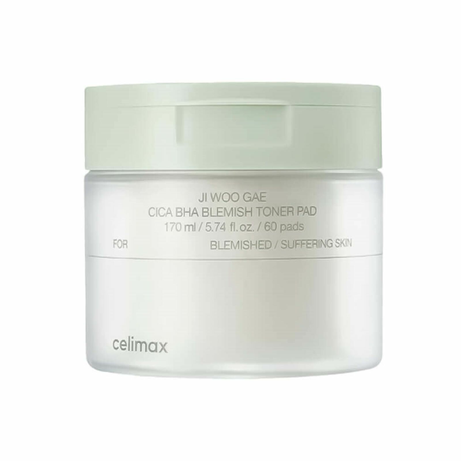 Celimax Успокаивающие тонер-пэды для проблемной кожи с BHA-кислотами Ji Woo Gae Cica BHA Blemish Toner Pad 170 мл (60 шт)