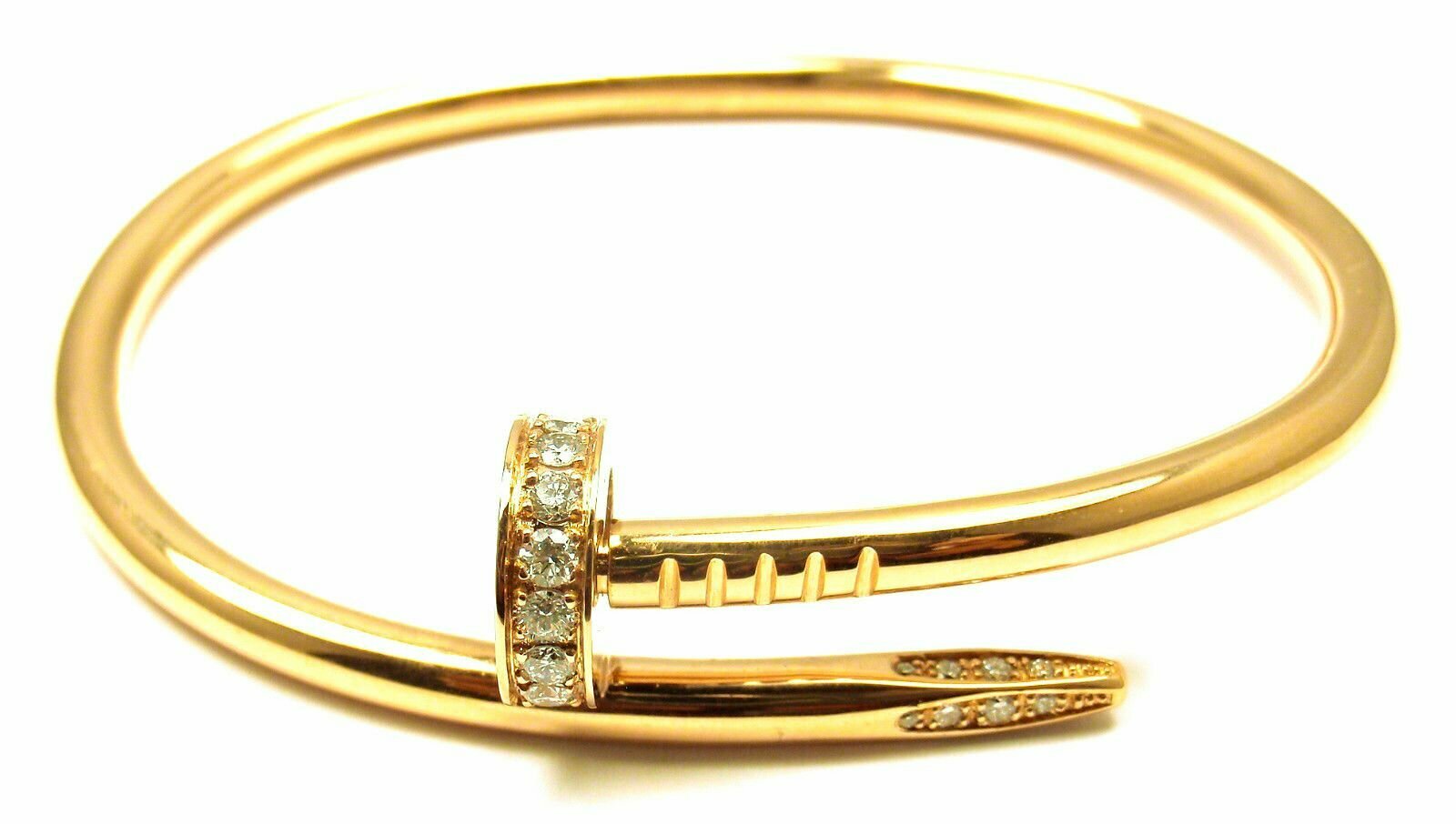 Жесткий браслет Stainless steel, Swarovski Zirconia, 1 шт., размер 24 см, размер one size, gold