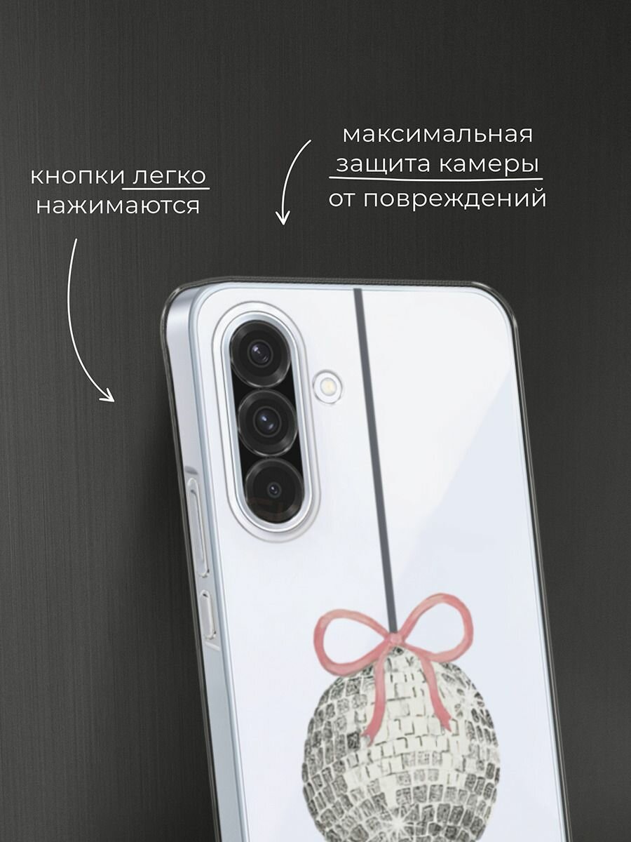 Чехол на Samsung Galaxy A36 5G / Самсунг A36 5G с принтом Новогодний диско шар, прозрачный — фото 1