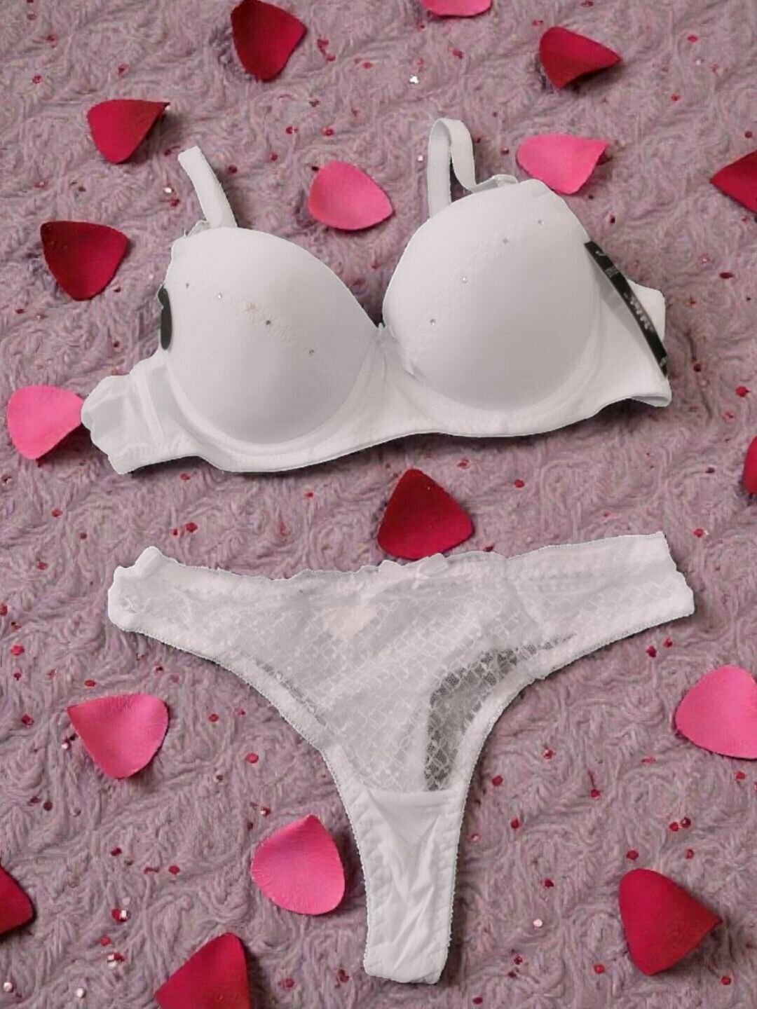 Комплект нижнего белья 1, размер 85, белый, синий — фото 1