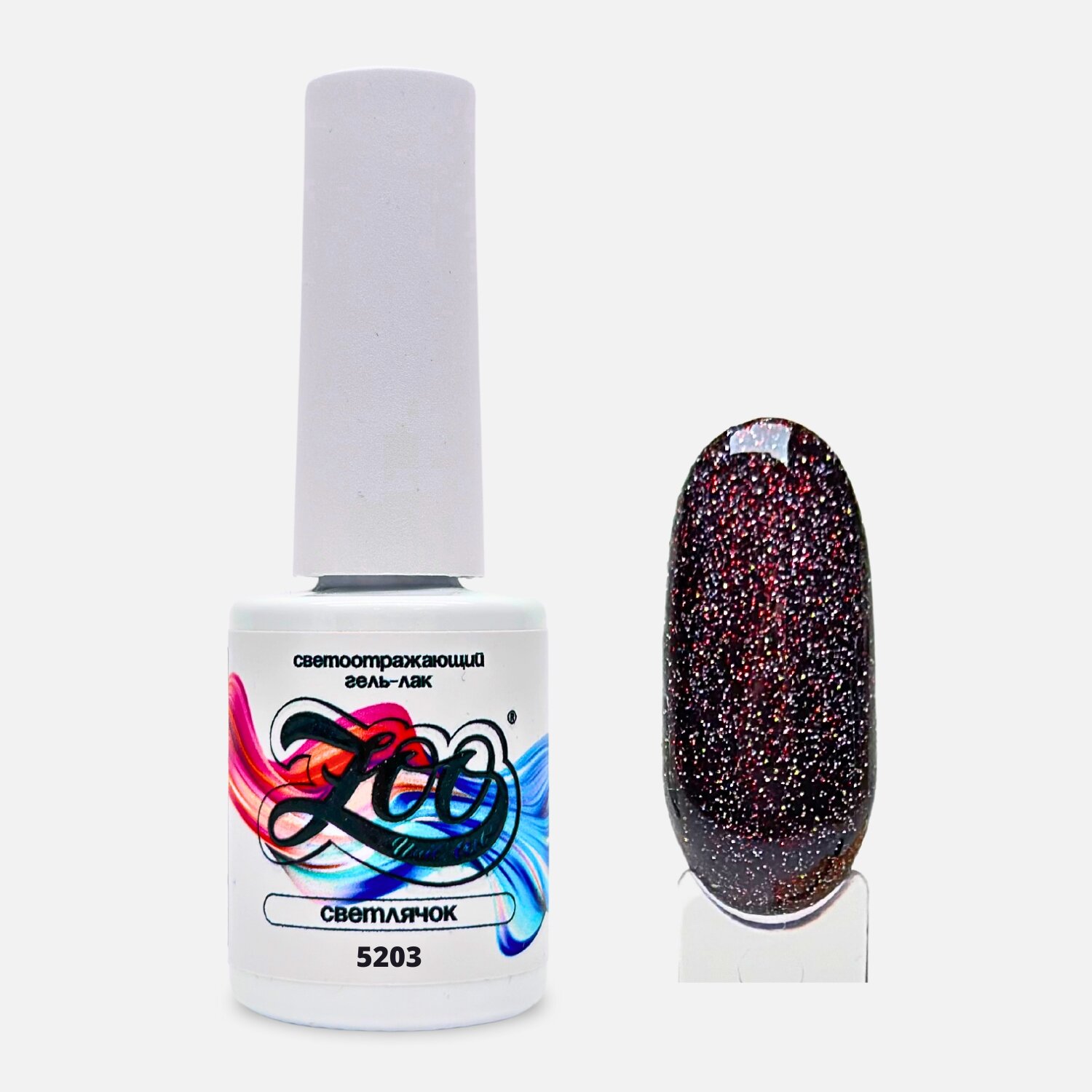 Гель-лак Zoo Nail Art «Светлячок» 5203 светоотражающий, 8 г