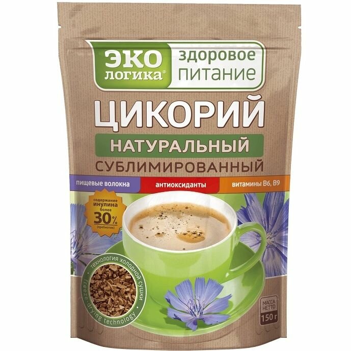 Цикорий 450г экологика натуральный растворимый сублимированный. Набор из 3-ёх пачек по 150г — фото 1