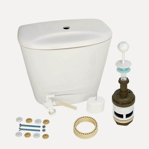 Изображение товара Бачок для унитаза Универсал боковая подводка Лобненский стройфарфор с арматурой РБМ (АС-2.1, шток белый)