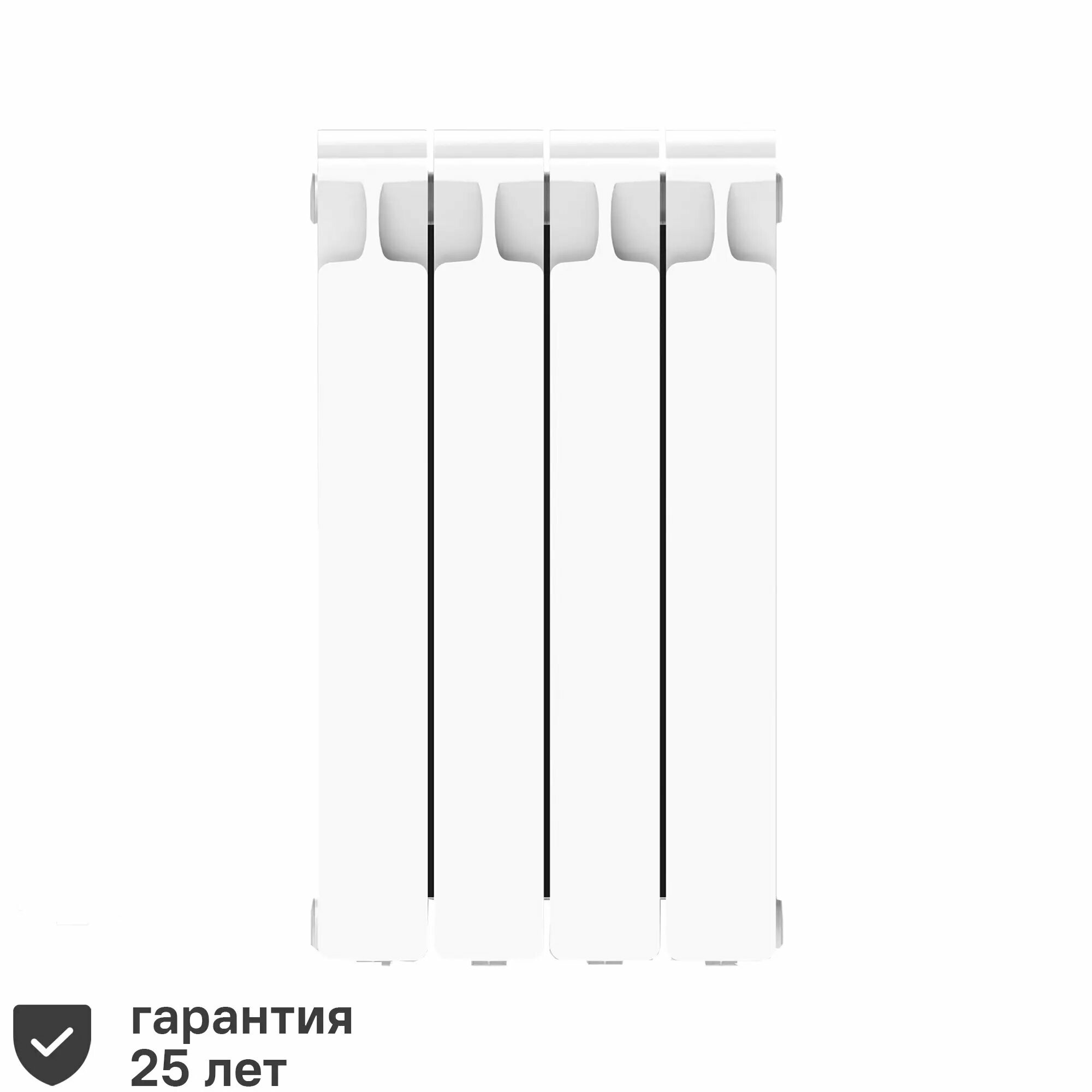 Радиатор секционный Rifar Monolit 500/100 биметалл 4 секции боковое подключение цвет белый