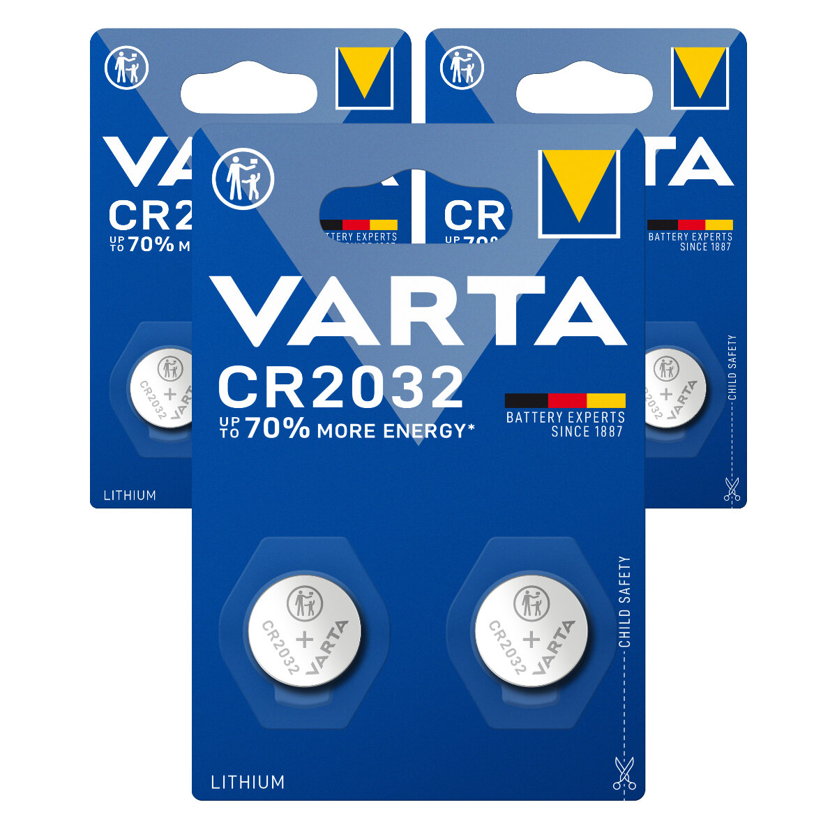 Батарейки литиевые CR 2032 Varta Lithium 3V 6 шт, Варта 2032, батарейка таблетка