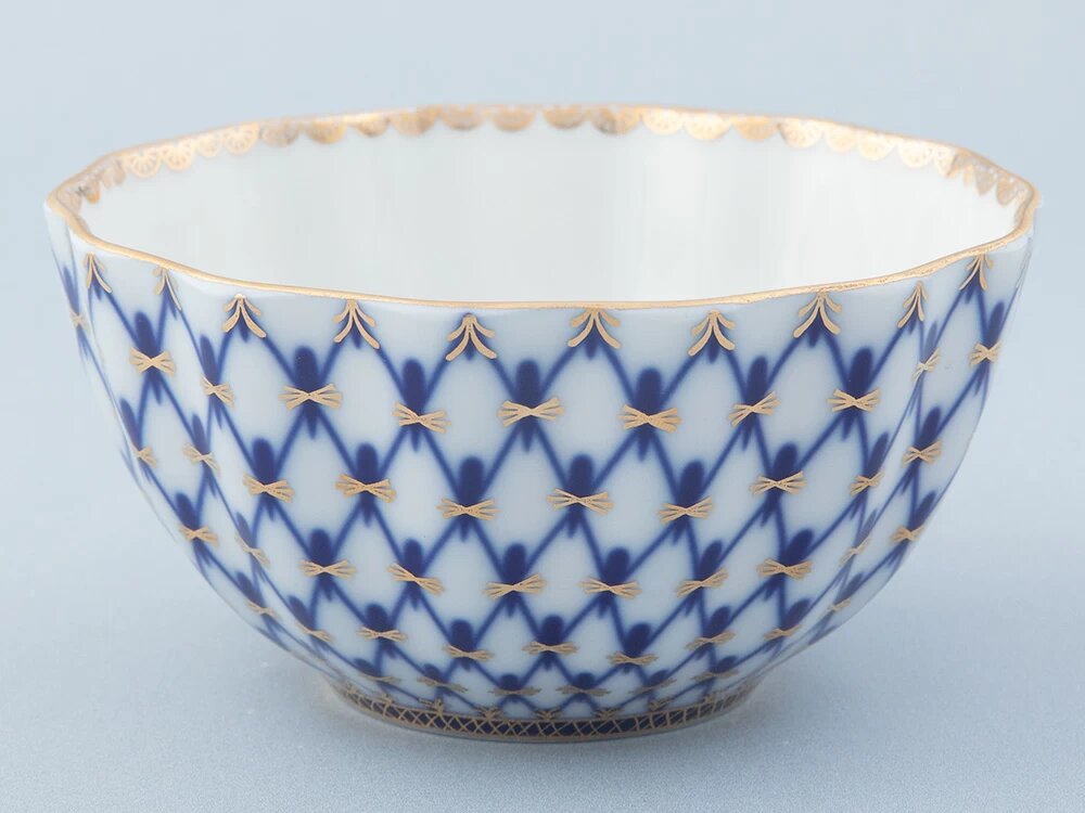 Салатник "Кобальтовая сетка" Императорский Фарфоровый Завод, форма Тюльпан, 385мл