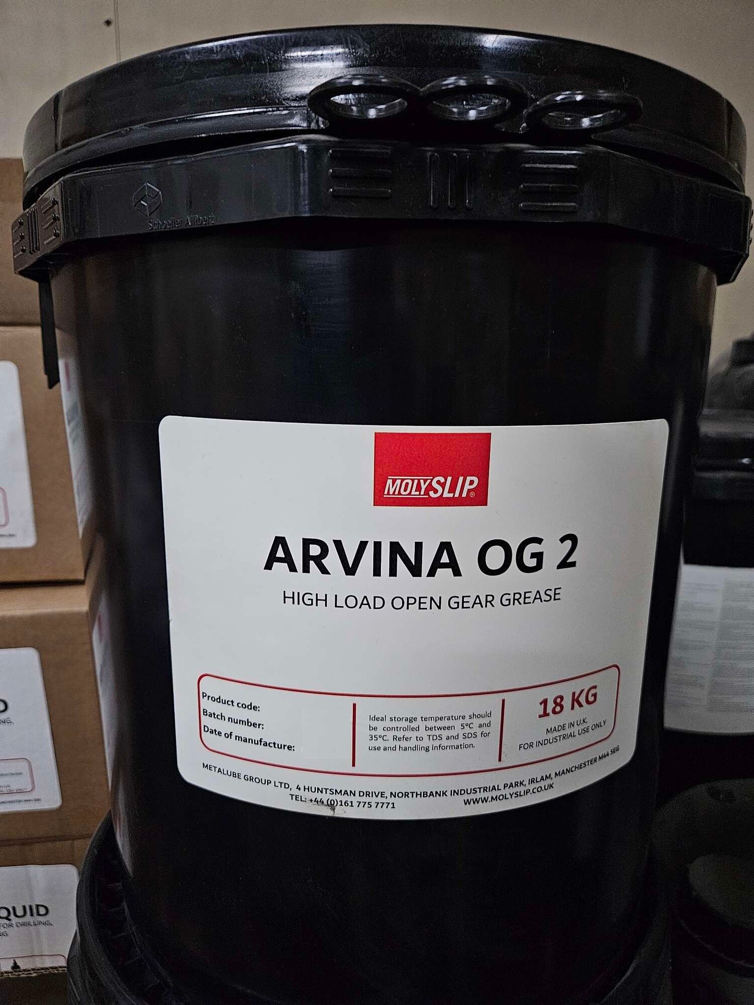 Многопрофильная смазка MOLYSLIP ARVINA OG2 , для открытых механизмов, графитированная, износостойкая, 18кг