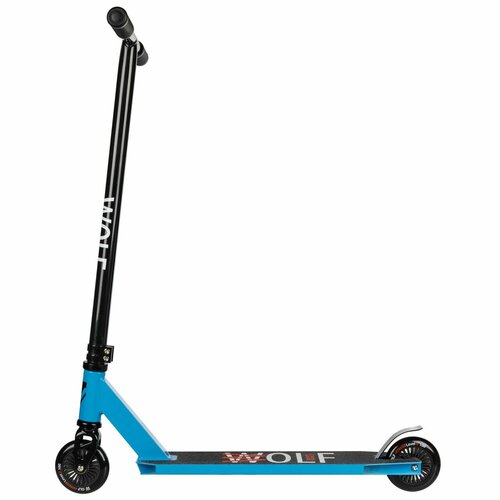 Самокат двухколесный трюковой Novatrack Wolf 10, 100 мм, синий