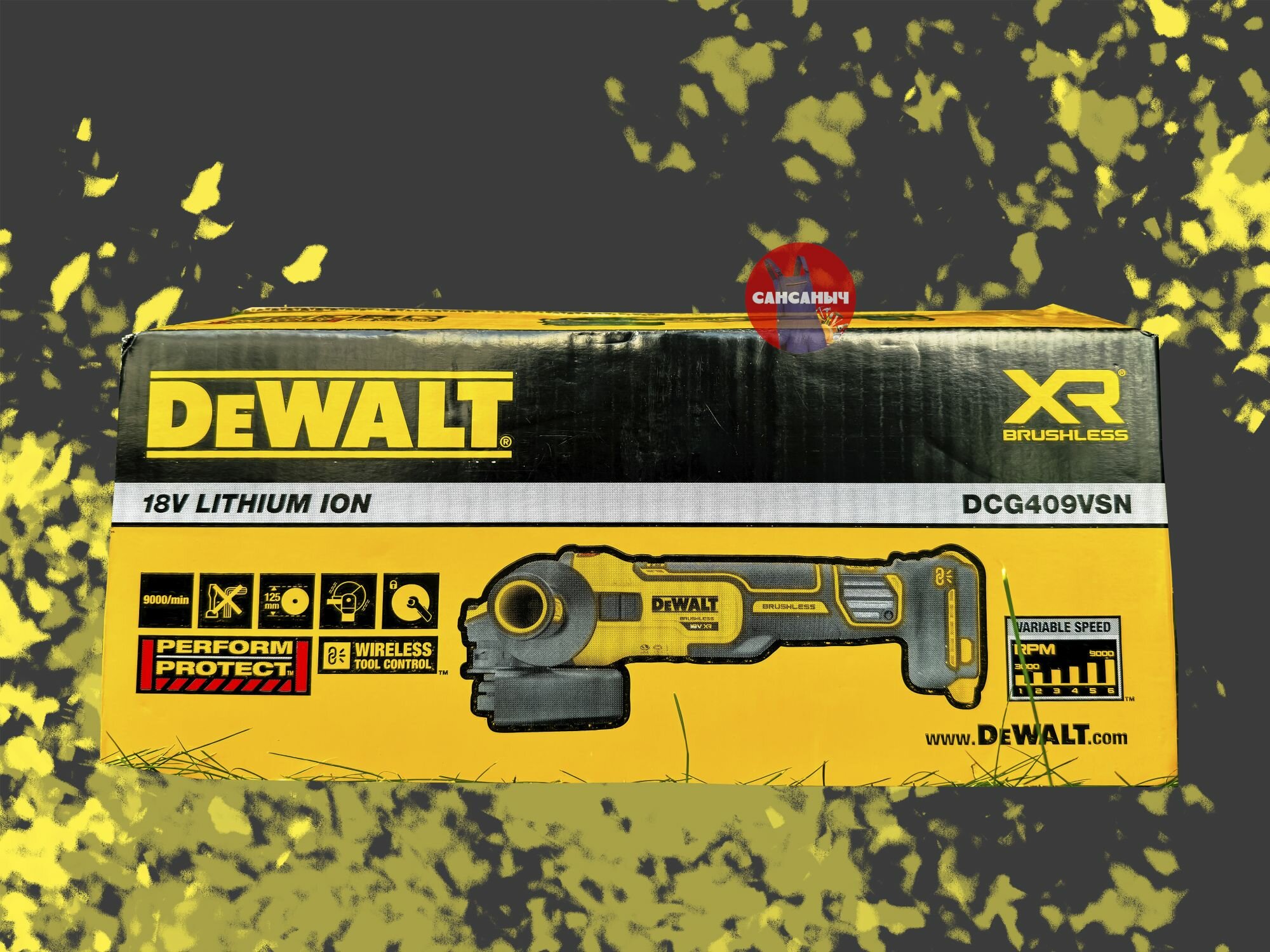Аккумуляторная бесщеточная угловая шлифмашина DEWALT, 18/54 В, 125 мм, 9000 об/мин, без АКБ и ЗУ, DCG409VSN - фото №10