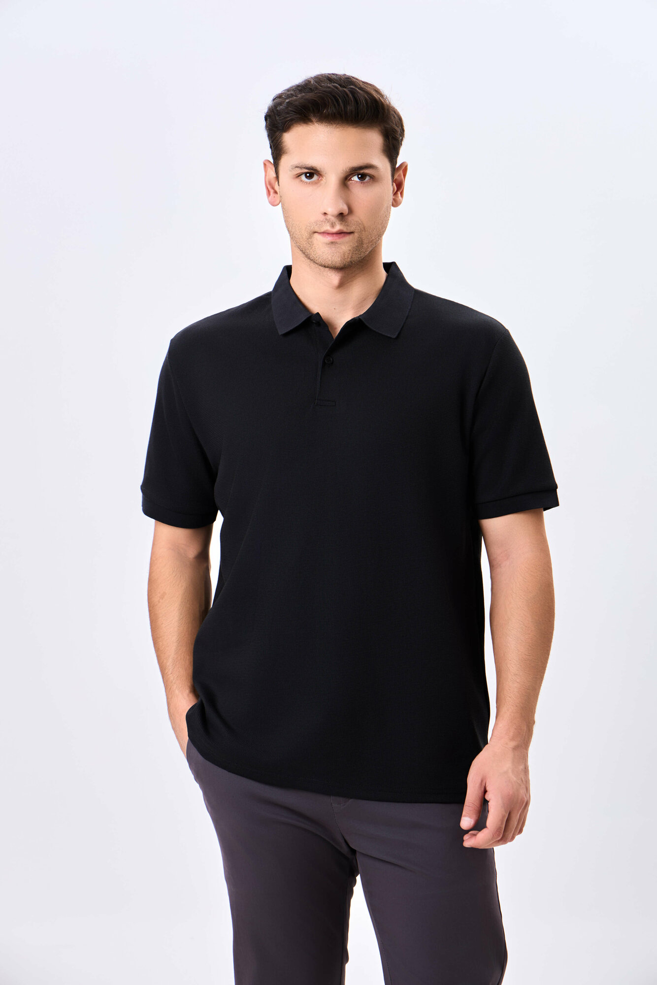 Поло спортивное TERRA PRO, размер M, black