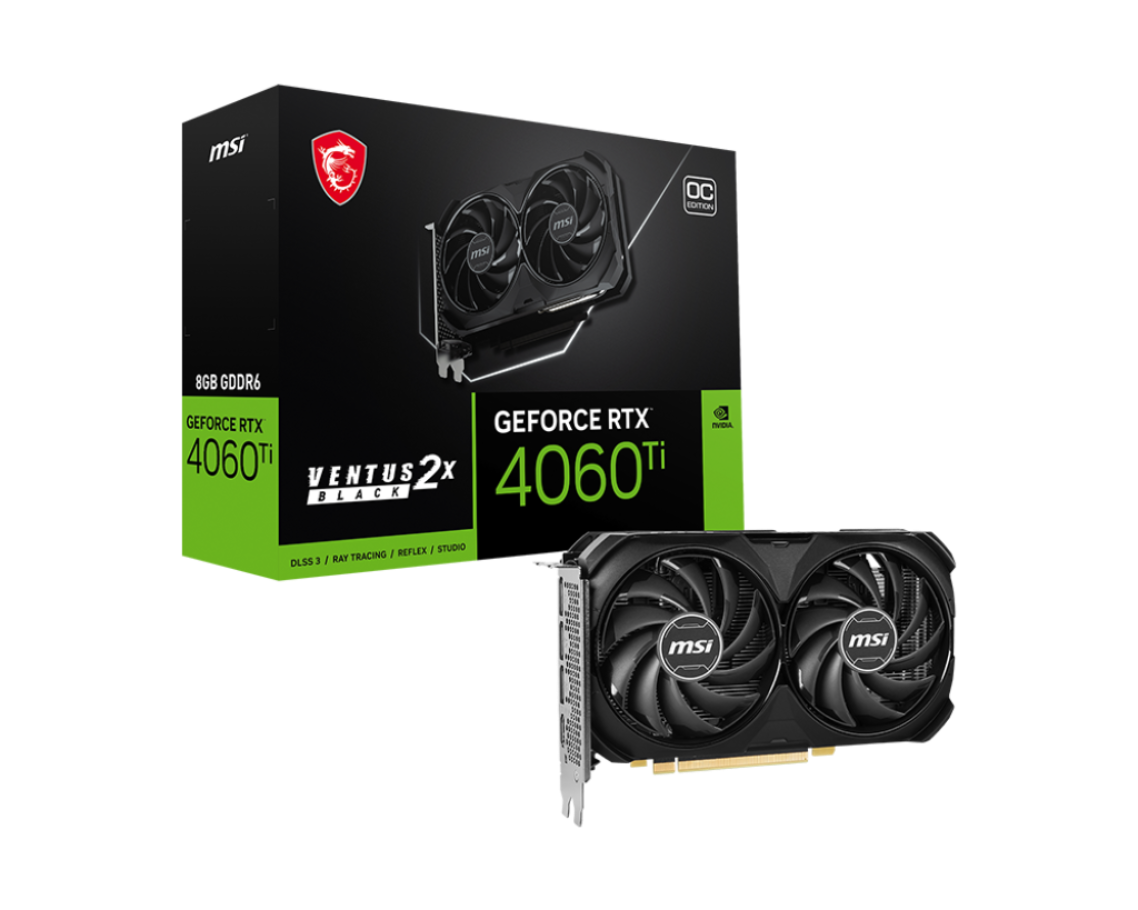 Видеокарта MSI GeForce RTX 4060 Ti VENTUS 2X BLACK 8G OC - фото №1