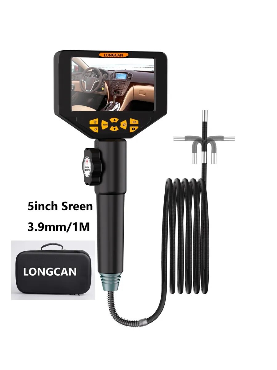 Автомобильный эндоскоп LONGCAN, HD, водонепроницаемый, с LED подсветкой/3.9mm/1M
